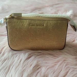 NWT  Micheal Kors Gold Pouch/Clutch